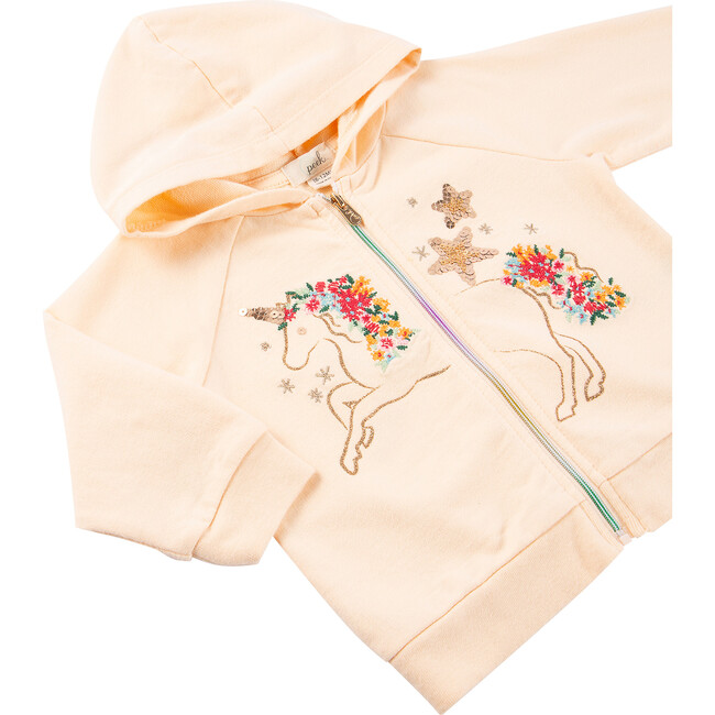 Unicorn Wings Zip Up, Peach - Sweatshirts - 3