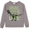 T-Rex Sweatshirt, Grey - Sweatshirts - 1 - thumbnail