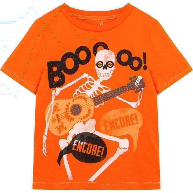 Boo! Skeleton Tee, Orange - Tees - 1