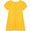 Embroidered Yoke Dress, Yellow - Dresses - 2