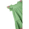Flutter Sleeve Embroidered Dress, Green - Dresses - 3 - thumbnail