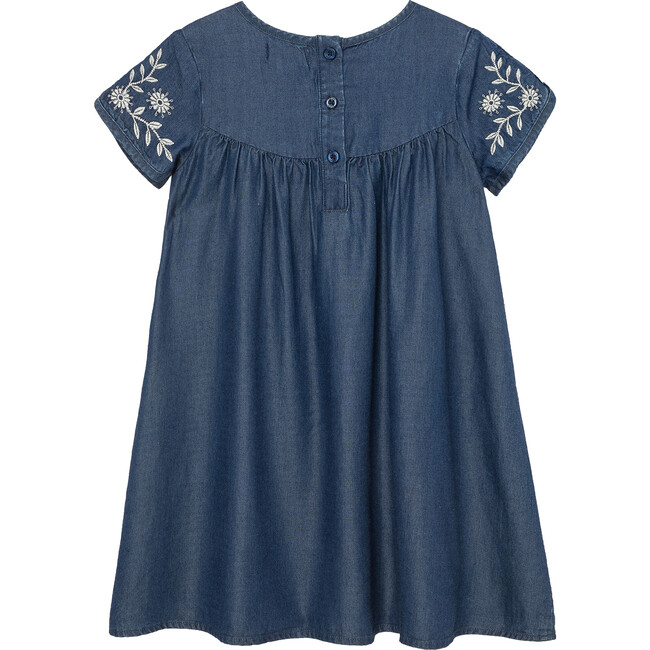 Embroidered Dress, Indigo - Dresses - 2