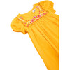 Embroidered Yoke Dress, Yellow - Dresses - 3 - thumbnail
