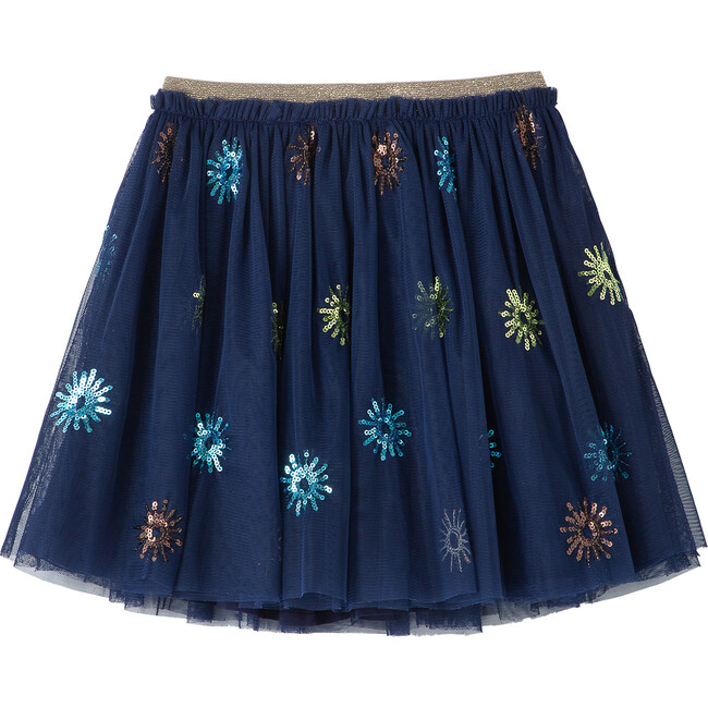 Sequin Burst Skirt, Navy