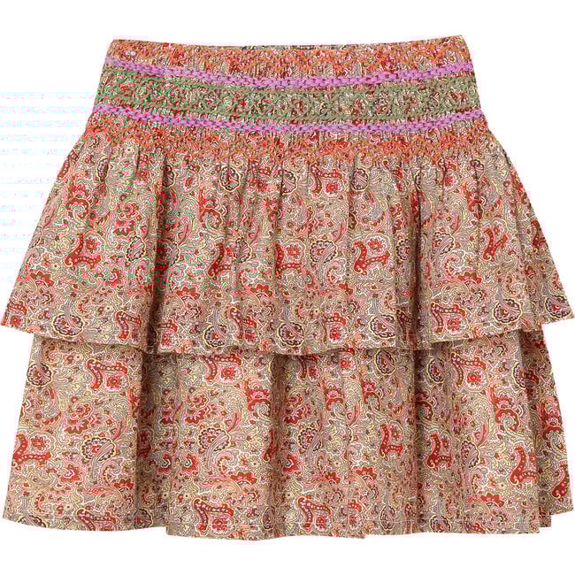 Smocked Floral Skirt, Print