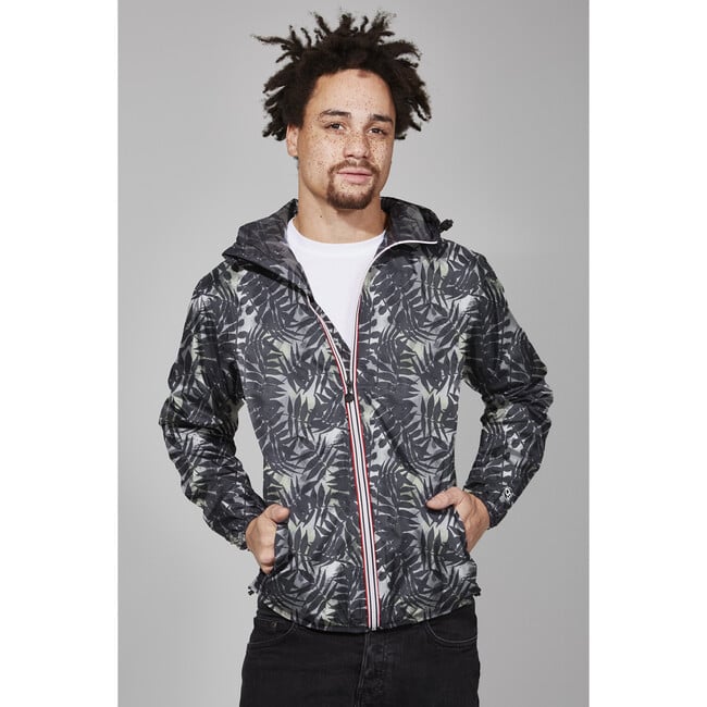 Men's Max Print Packable Rain Jacket, Palm Print - Raincoats - 2