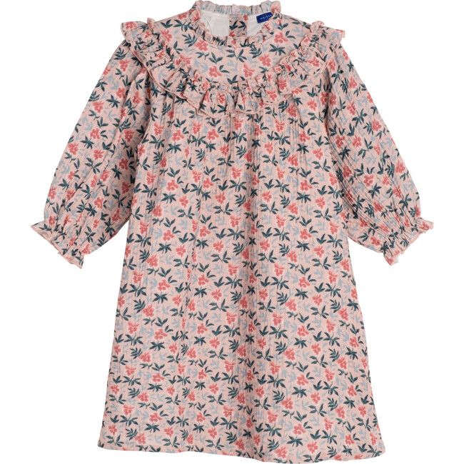 Cleo Dress, Pink Pansies
