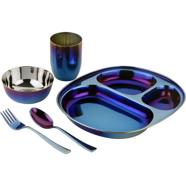 Mindful Mealtime Set, Iridescent Blue