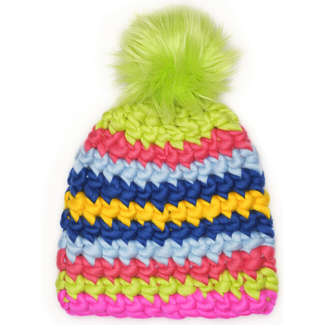 Kids Beanie Stripe, Neons - Hats - 1