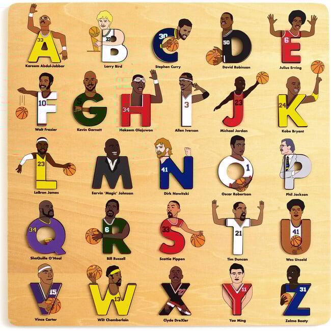 Basketball Legends Wooden Alphabet Puzzle - Wooden Puzzles - 1