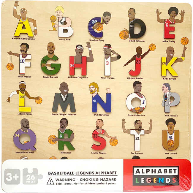 Basketball Legends Wooden Alphabet Puzzle - Wooden Puzzles - 4