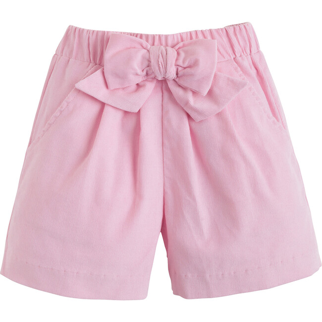 Corduory Bow Shorts, Light Pink