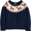 Chocolate Lab Fair Isle Sweater, Navy - Cardigans - 1 - thumbnail
