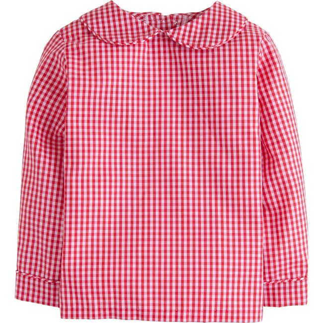 Gingham Peter Pan Shirt, Red