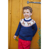Chocolate Lab Fair Isle Sweater, Navy - Cardigans - 2