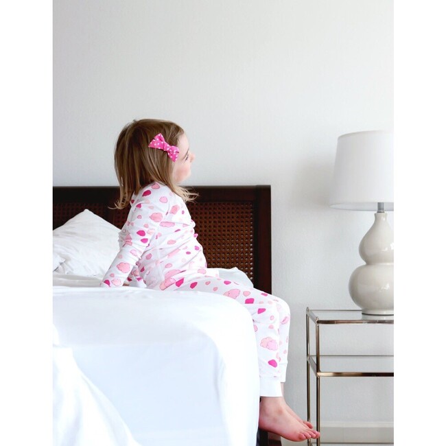 Clouds Long Pajamas, Pink - Pajamas - 2