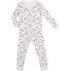 Starry Night Long Pajamas, Blue & Red - Pajamas - 1 - thumbnail