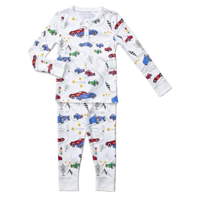 Vintage Cars Long Pajamas, White