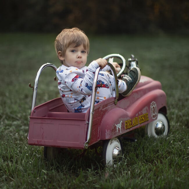 Vintage Cars Long Pajamas, White - Pajamas - 2