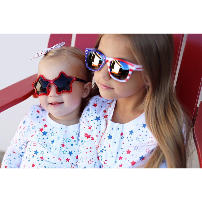 Starry Night Long Pajamas, Blue & Red - Pajamas - 2