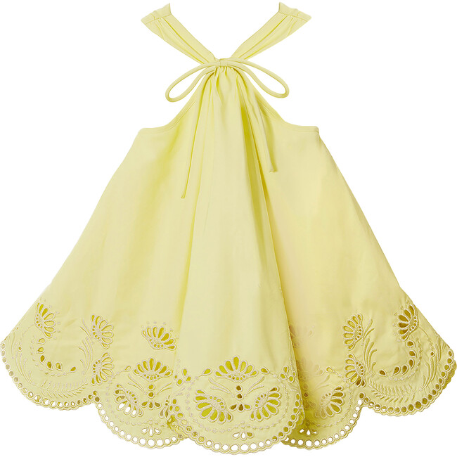 Helene Halter Broderie Mini Dress, Lemonade