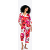 Women's Theo Pajama Set, Poppy Print - Pajamas - 4