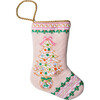 Mini Rose Medallion Christmas Tree Stocking by Dogwood Hill, Pink - Stockings - 1 - thumbnail