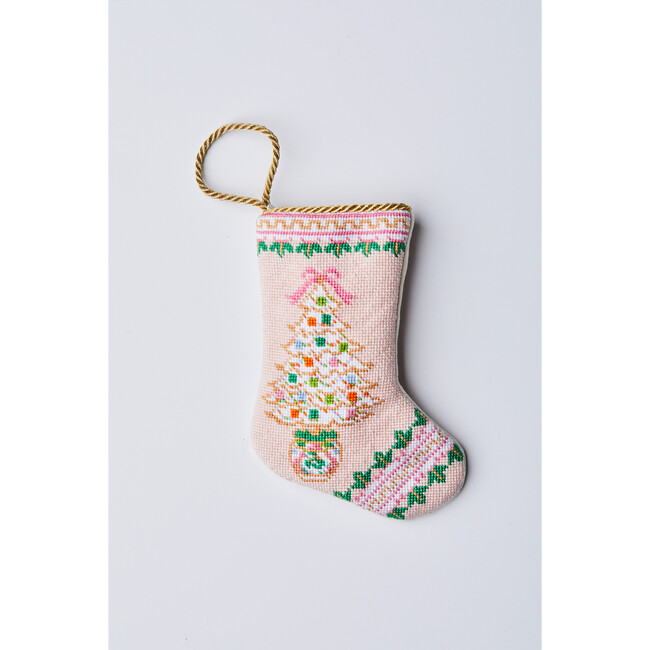 Mini Rose Medallion Christmas Tree Stocking by Dogwood Hill, Pink - Stockings - 4