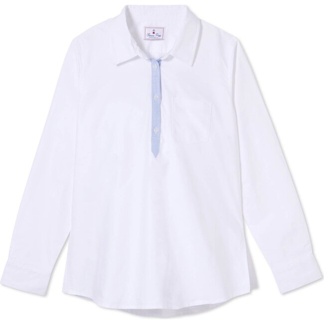 Womens Jensen Popover, Solid White Oxford - Shirts - 1 - zoom