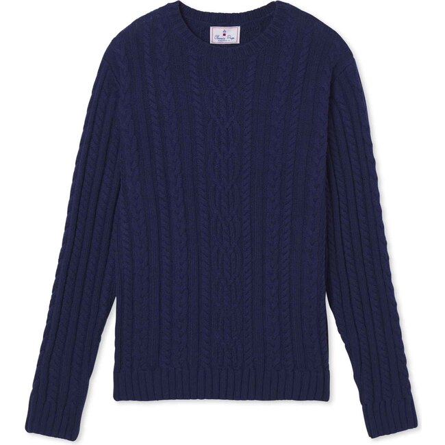 Adult Fishers Cable Knit Sweater, Blue Ribbon