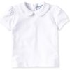 Short Sleeve Isabelle Peter Pan Shirt, White with White Ric Rac - Shirts - 1 - thumbnail