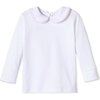 Long Sleeve Isabelle Peter Pan Shirt, Bright White with Lilly's Pink - Shirts - 1 - thumbnail