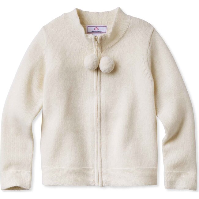 Pippa Pom Pom Sweater, Ivory - Cardigans - 1