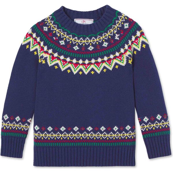 Riley Fair Isle Pullover, Blue Ribbon - Classic Prep Sweaters | Maisonette