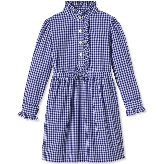 Sadie Shirtdress, Royal Blue Gingham - Dresses - 1
