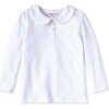 Long Sleeve Sarah Polo, Bright White - Shirts - 1 - thumbnail