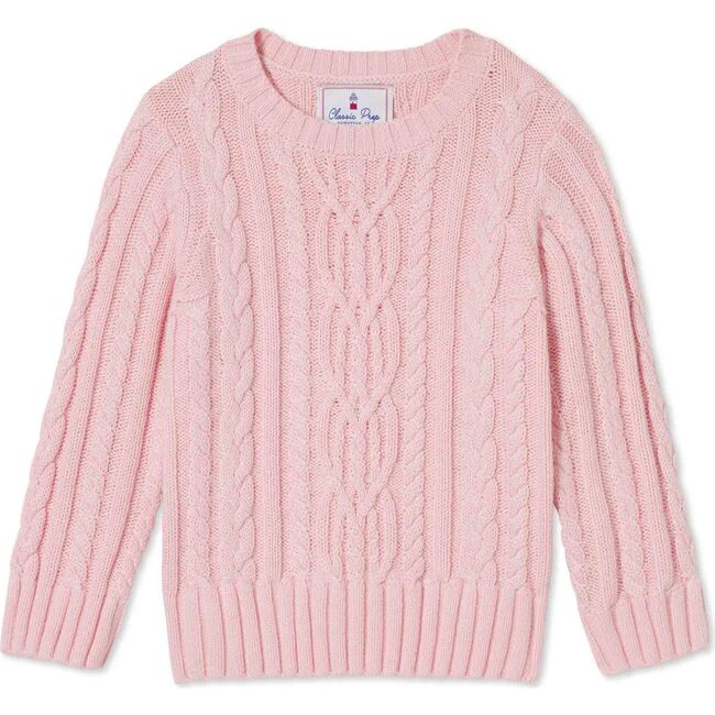 Fishers Cable Knit Sweater, Lilly's Pink - Sweaters - 1