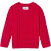 Fishers Cable Knit Sweater, Crimson - Sweaters - 1 - thumbnail