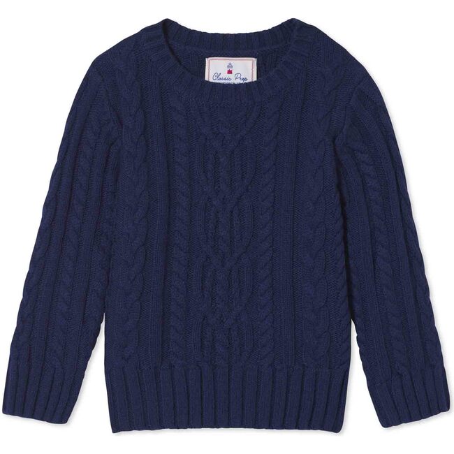 Fishers Cable Knit Sweater, Blue Ribbon - Sweaters - 1