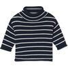 Fraser Roll Neck Sweater Stripe, Navy And Bright White - Sweaters - 1 - thumbnail