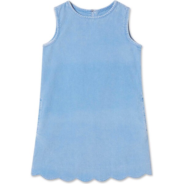 Piper Washed Cord Scallop Dress, Blue Yonder - Classic Prep Dresses ...