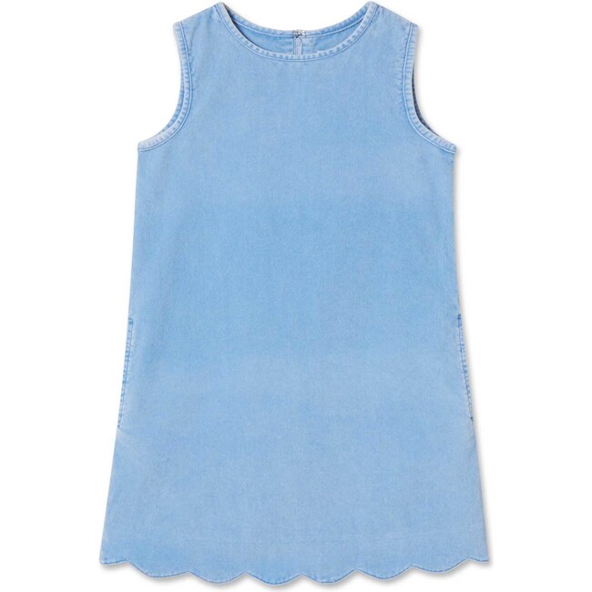 Piper Washed Cord Scallop Dress, Blue Yonder