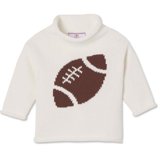 Fraser Roll Neck Football Intarsia, Cannoli Cream - Sweaters - 1