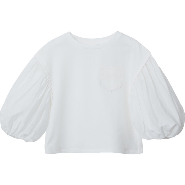 Rosa Balloon Mid Sleeve Shirt, White