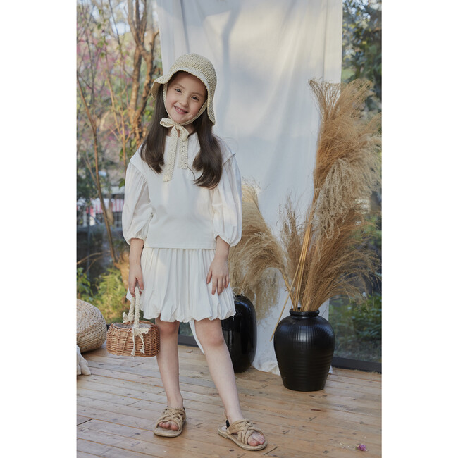 Rosa Balloon Mid Sleeve Shirt, White - Shirts - 3