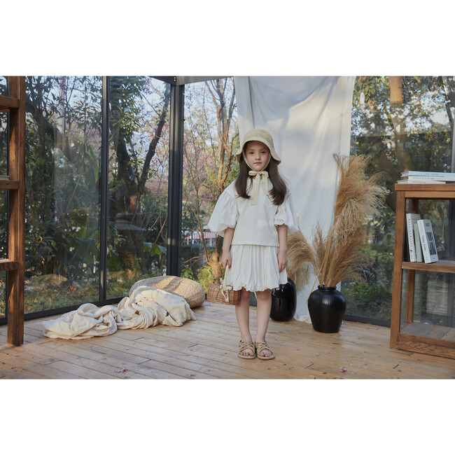 Rosa Balloon Mid Sleeve Shirt, White - Shirts - 4