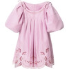 Anita Balloon Sleeve Broderie Mini Dress, Pink Tulle - Dresses - 1 - thumbnail