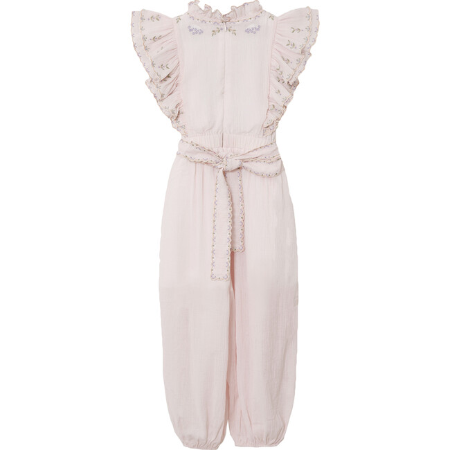 River Crinkle Embroidery Jumpsuit, Ballet Pink - Rompers - 6