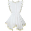 Audrey Crinkle Embroidery Dress, White - Dresses - 2 - thumbnail