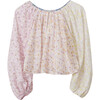 Juliet Bubble Long Sleeve Crop Top, Multicolor - Blouses - 7